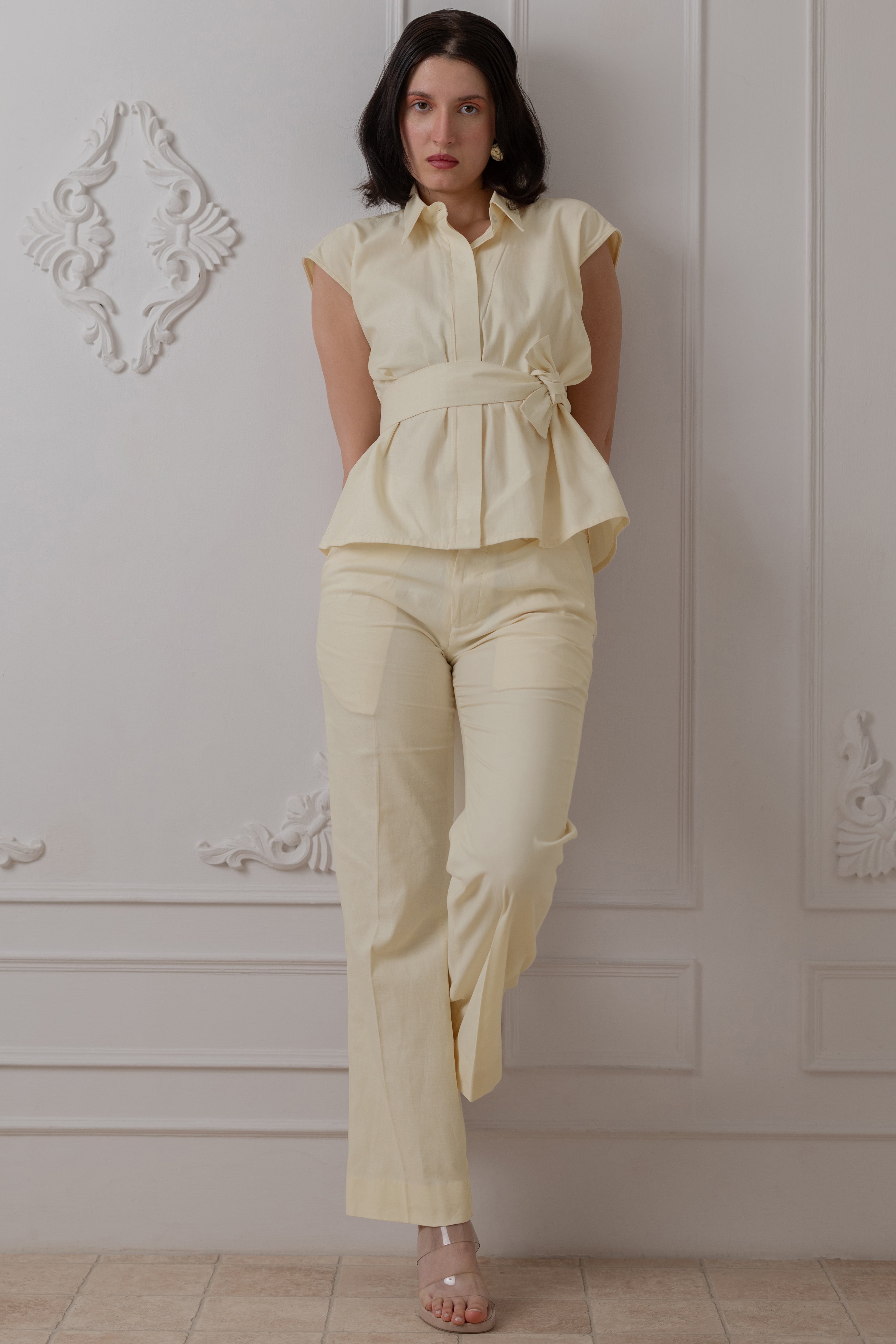 IVORY COTTON SATIN CO-ORD SET