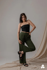 BLACK RIBBED TUBE KNIT TOP