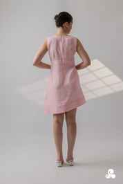 BLUSH PINK TENCEL TWILL WRAP MINI DRESS