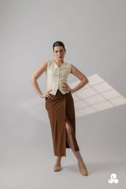 COCOA WRAP KNIT SKIRT