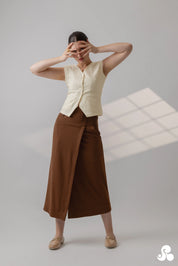 COCOA WRAP KNIT SKIRT