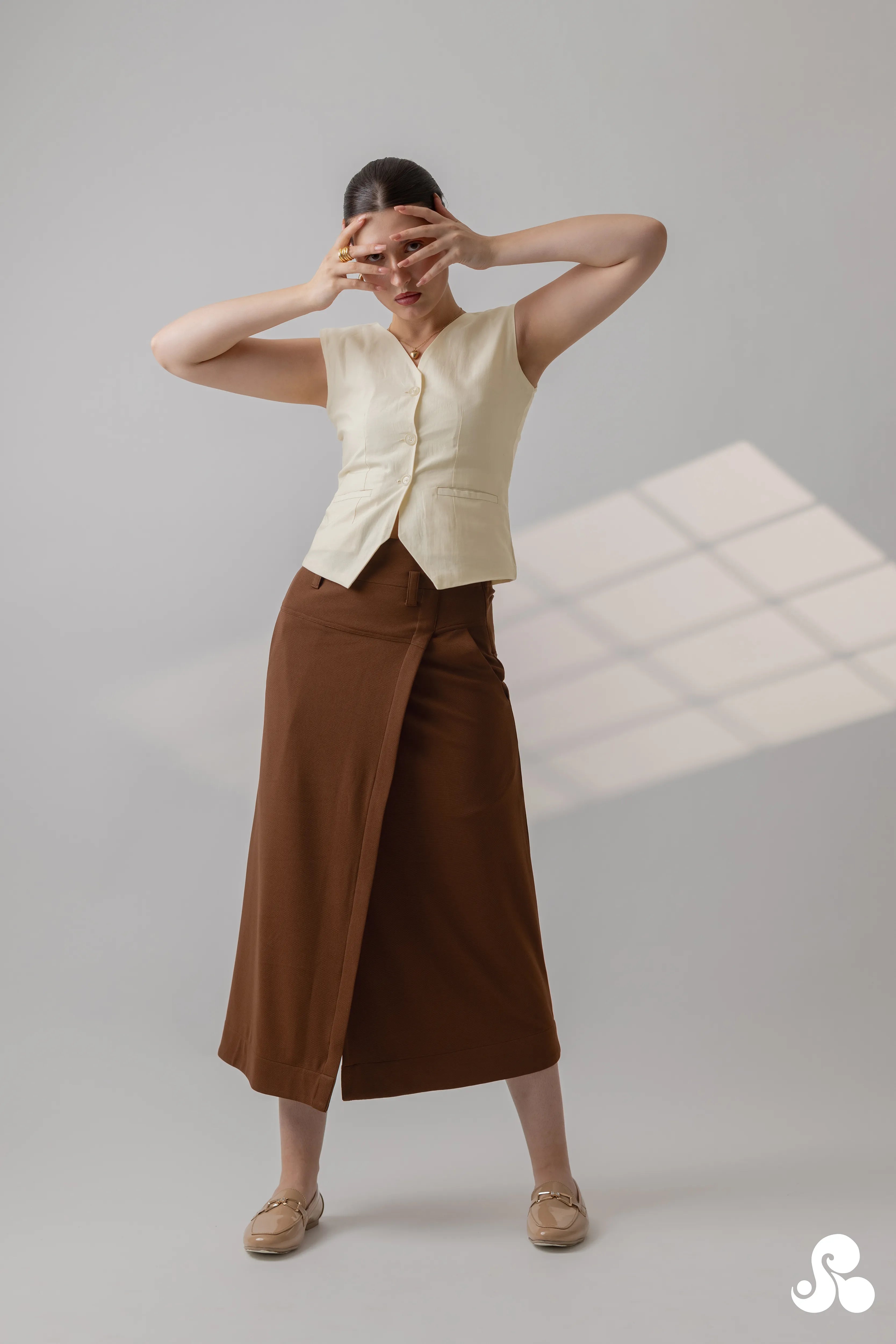COCOA WRAP KNIT SKIRT
