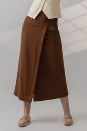 COCOA WRAP KNIT SKIRT
