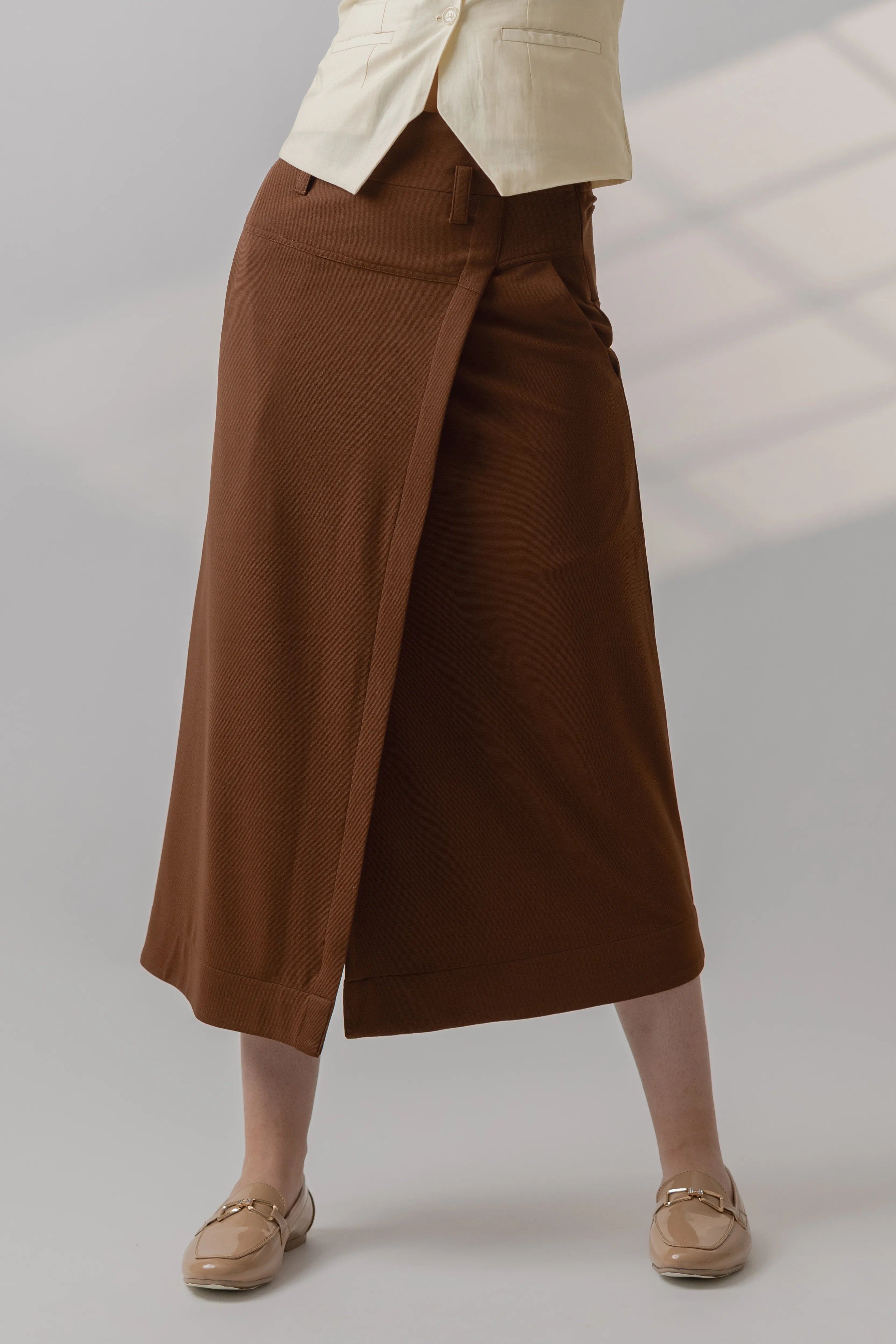 COCOA WRAP KNIT SKIRT