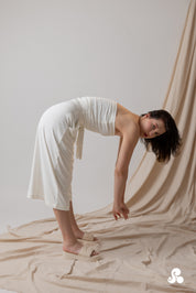 IVORY RIBBED CULOTTE TROUSERS