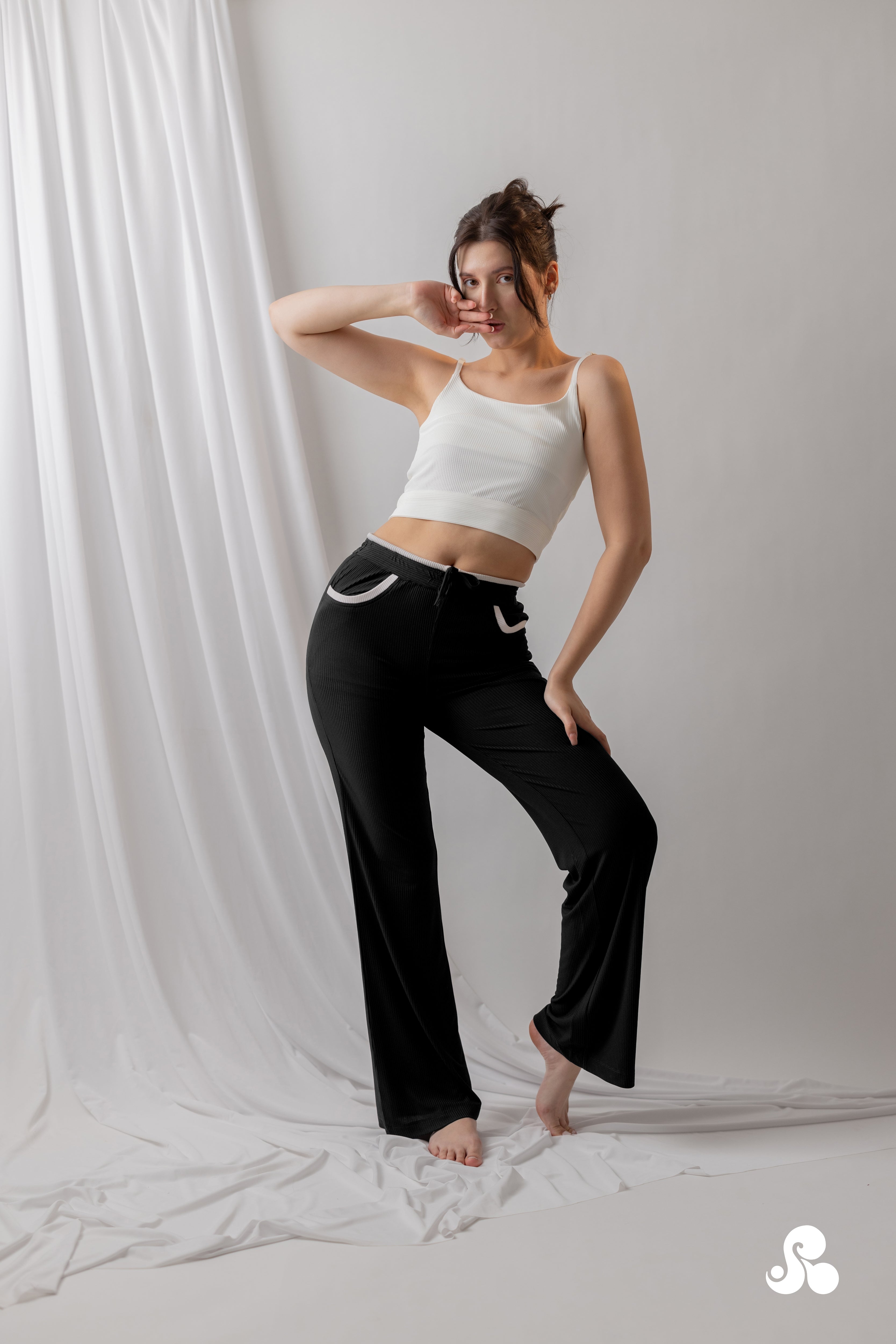 RIBBED CONTRAST LOUNGE PANTS