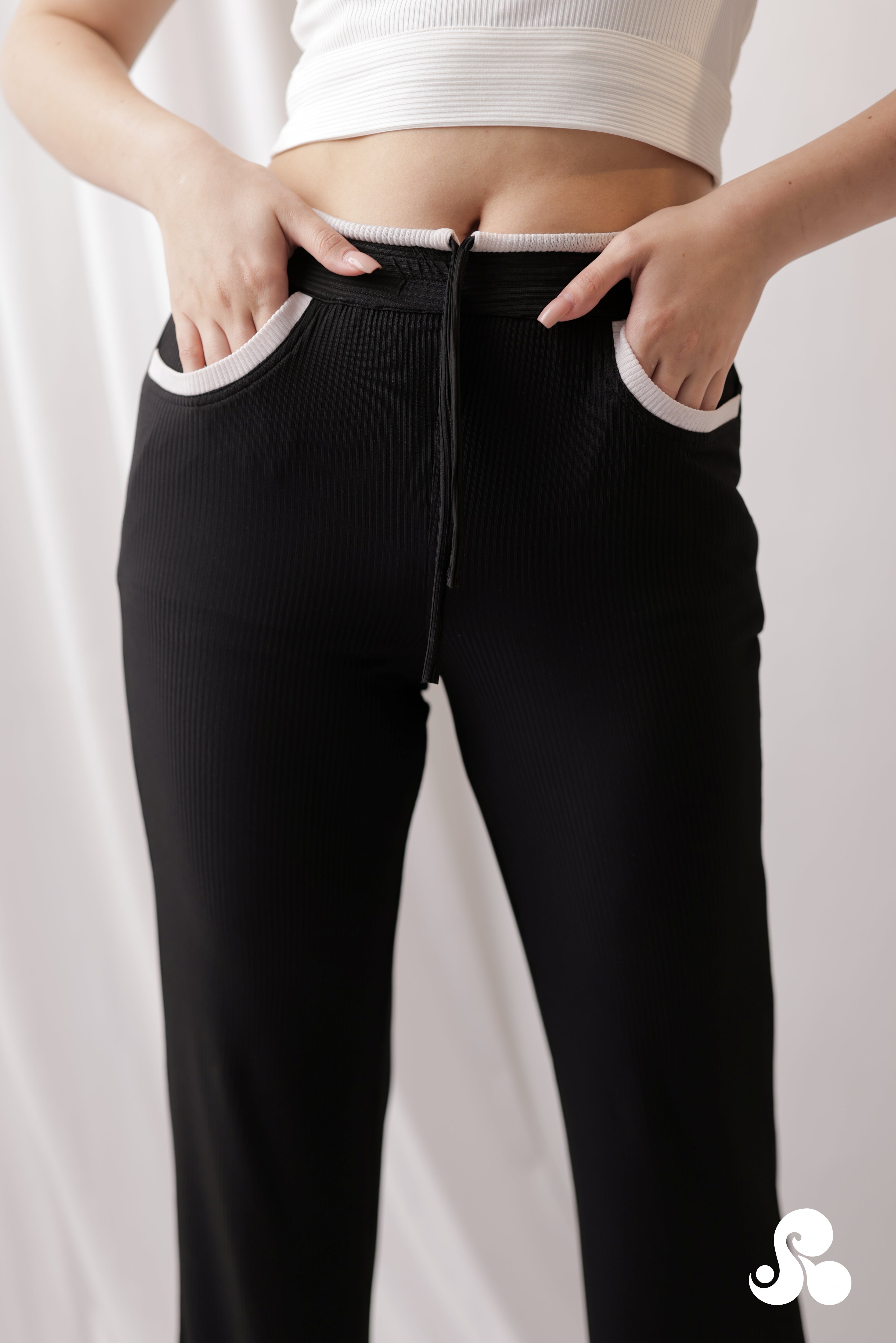 RIBBED CONTRAST LOUNGE PANTS