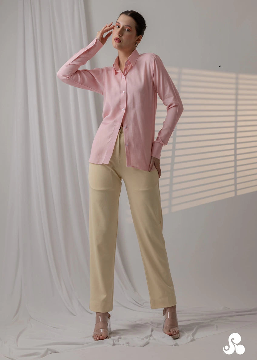 POWDER PINK TENCEL™ LYOCELL SHIRT