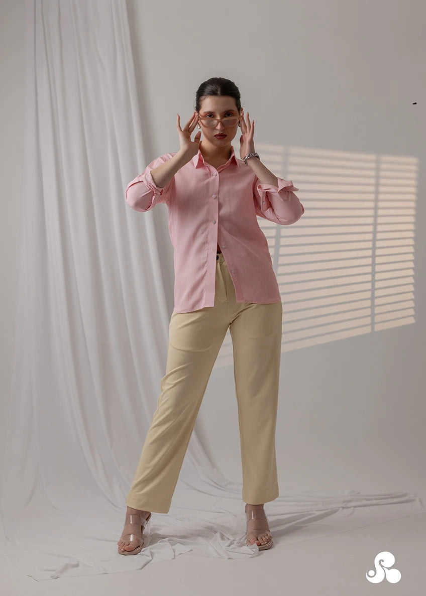 POWDER PINK TENCEL™ LYOCELL SHIRT