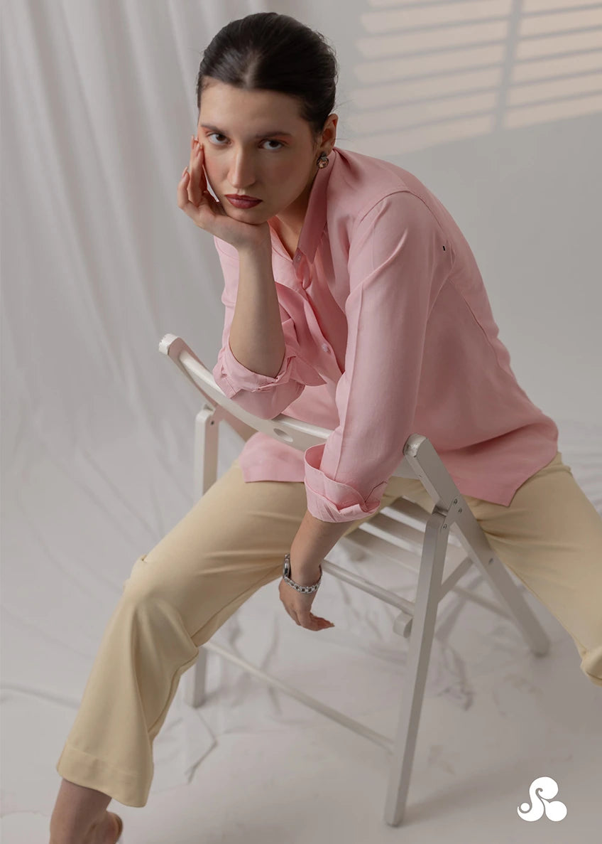 POWDER PINK TENCEL™ LYOCELL SHIRT