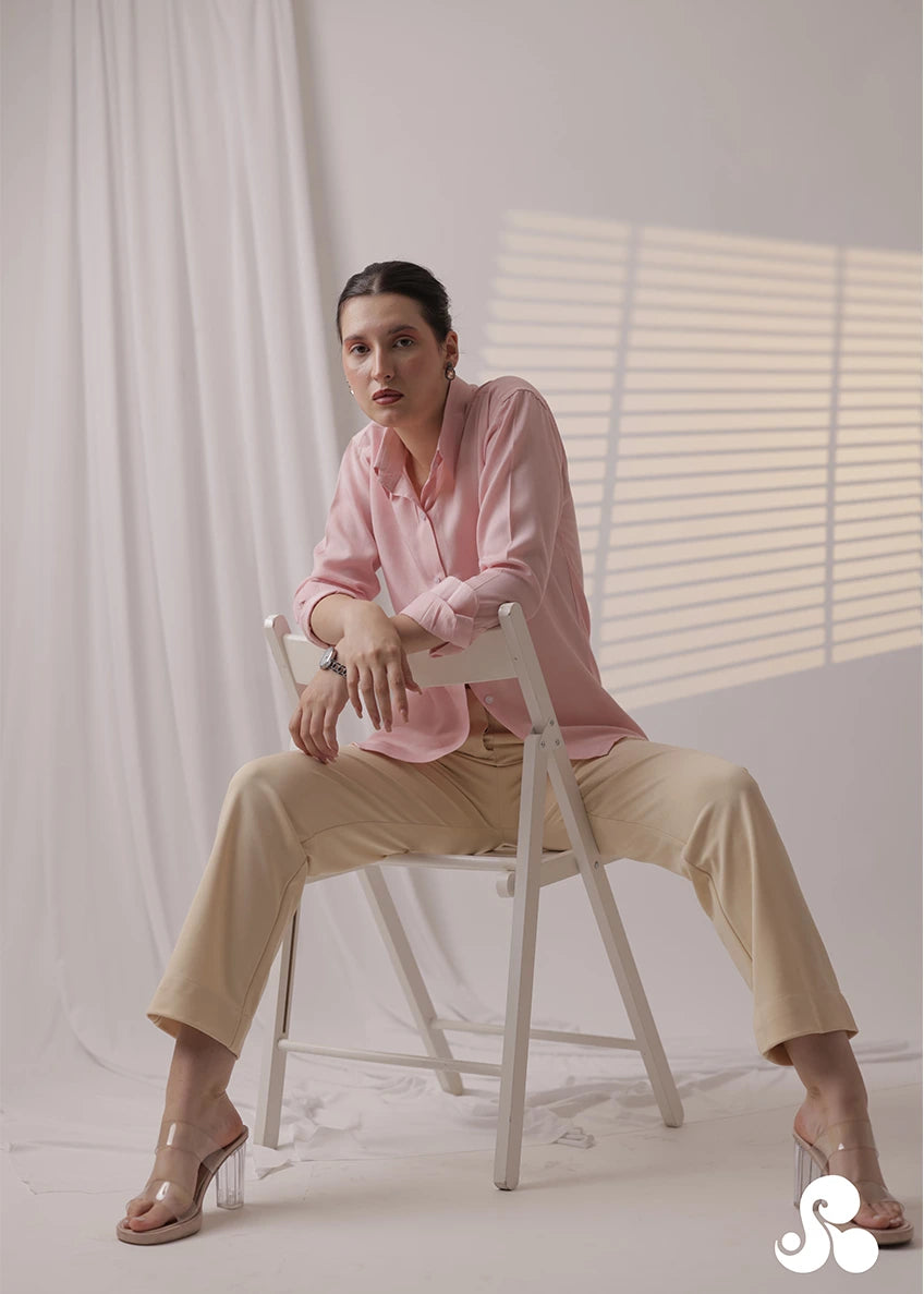 POWDER PINK TENCEL™ LYOCELL SHIRT