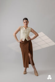 COCOA WRAP KNIT SKIRT