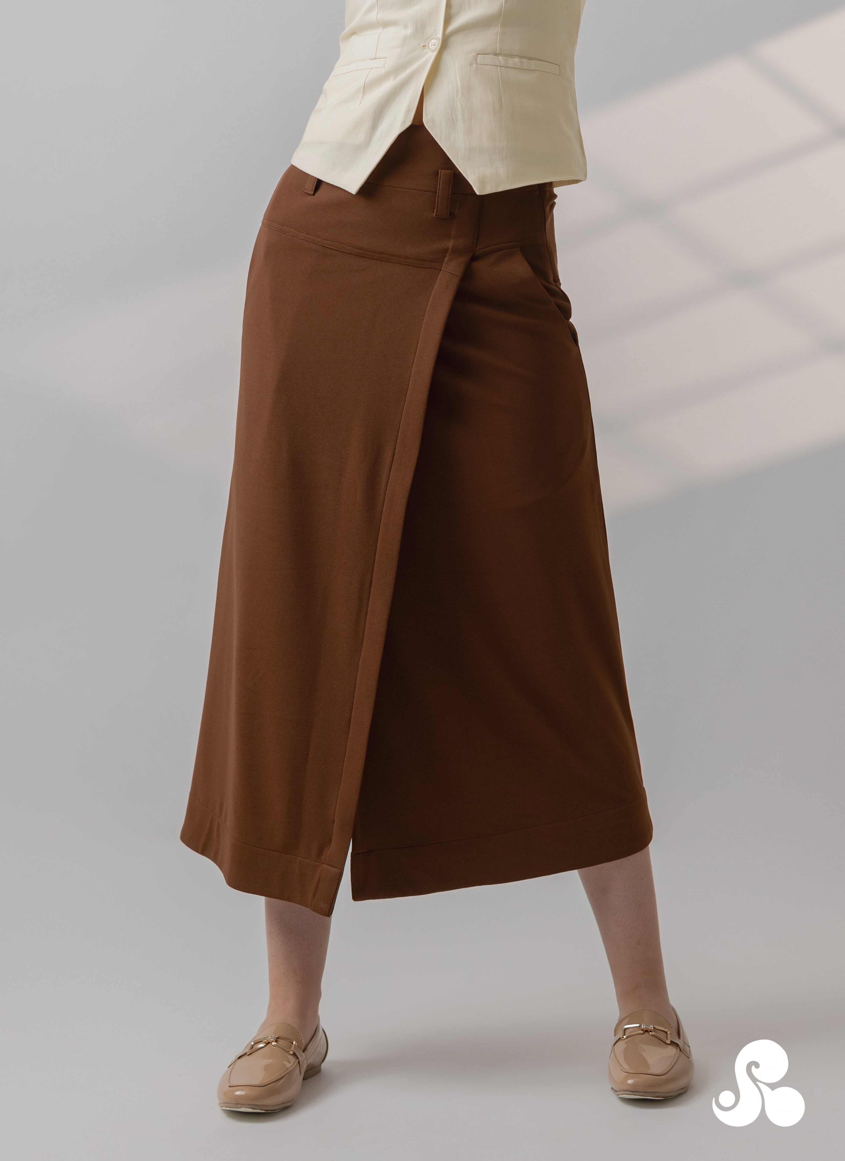 COCOA WRAP KNIT SKIRT