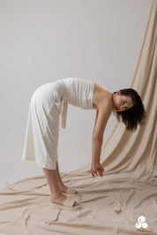 IVORY RIBBED CULOTTE TROUSERS