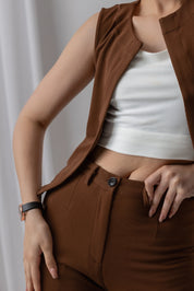 MOCHA KNIT STRAIGHT TROUSERS