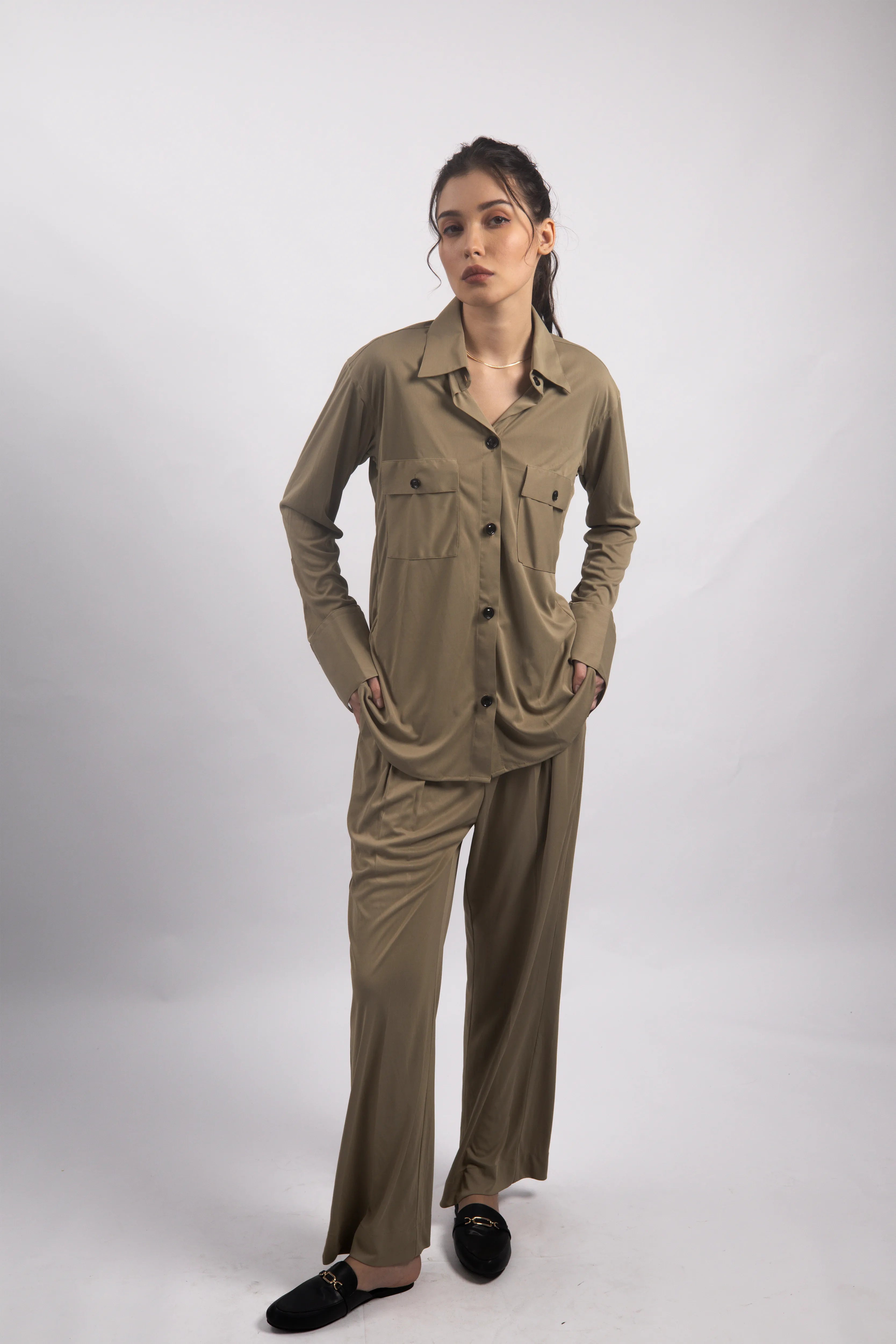 OLIVE GREEN CO-ORD SET