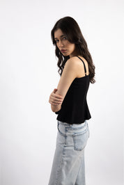 BLACK STRUCTURED CORSET TOP