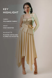 ASYMMETRIC KNIT MIDI SKIRT