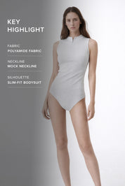 SLEEK RIBBED ZIP BODYSUIT