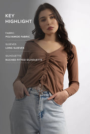 DUSKY ROSE RUCHED TOP