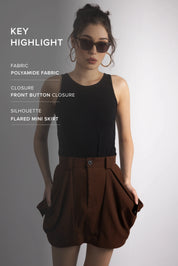 WALNUT BROWN UTILITY SKIRT