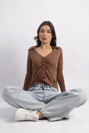 DUSKY ROSE RUCHED TOP