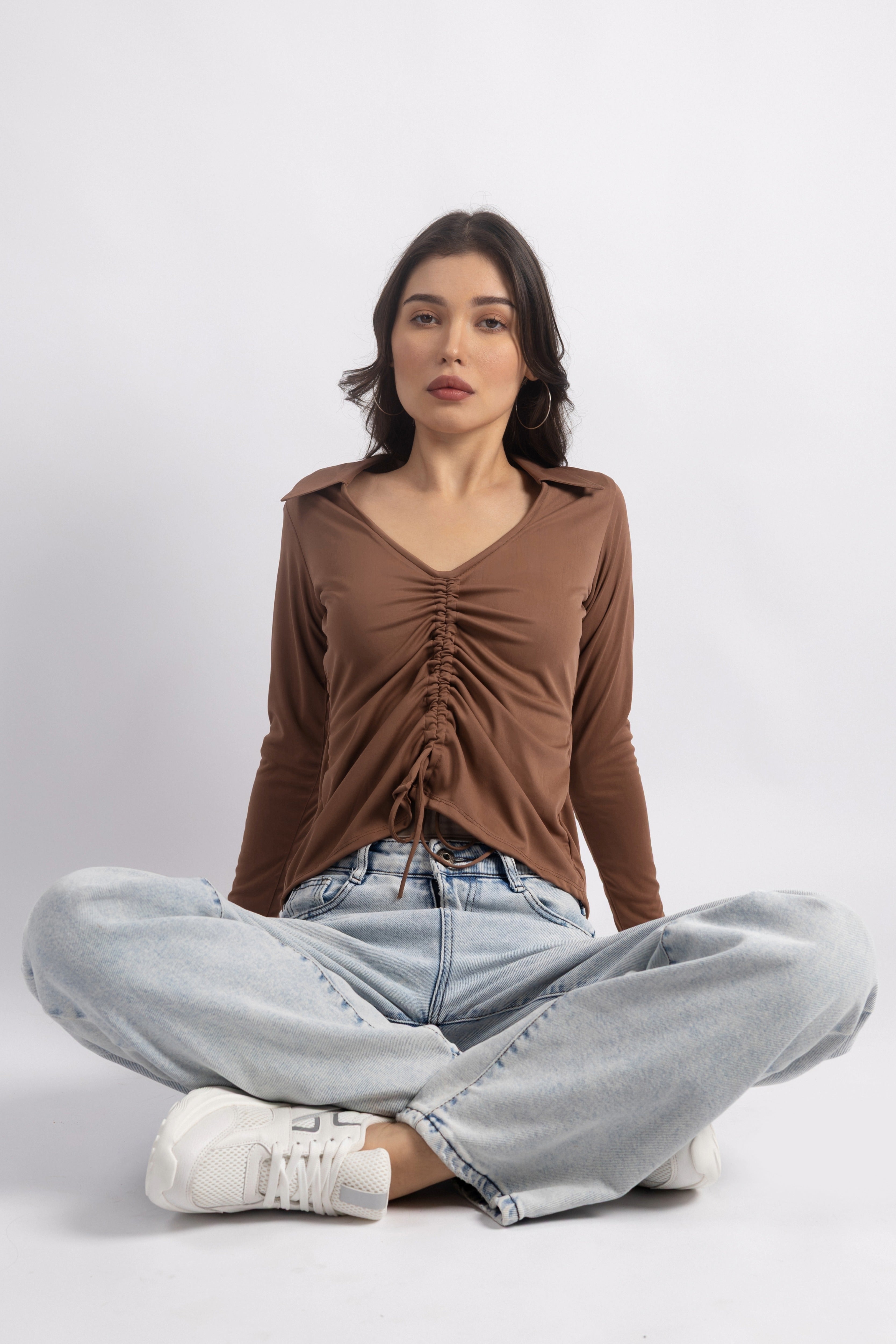 DUSKY ROSE RUCHED TOP