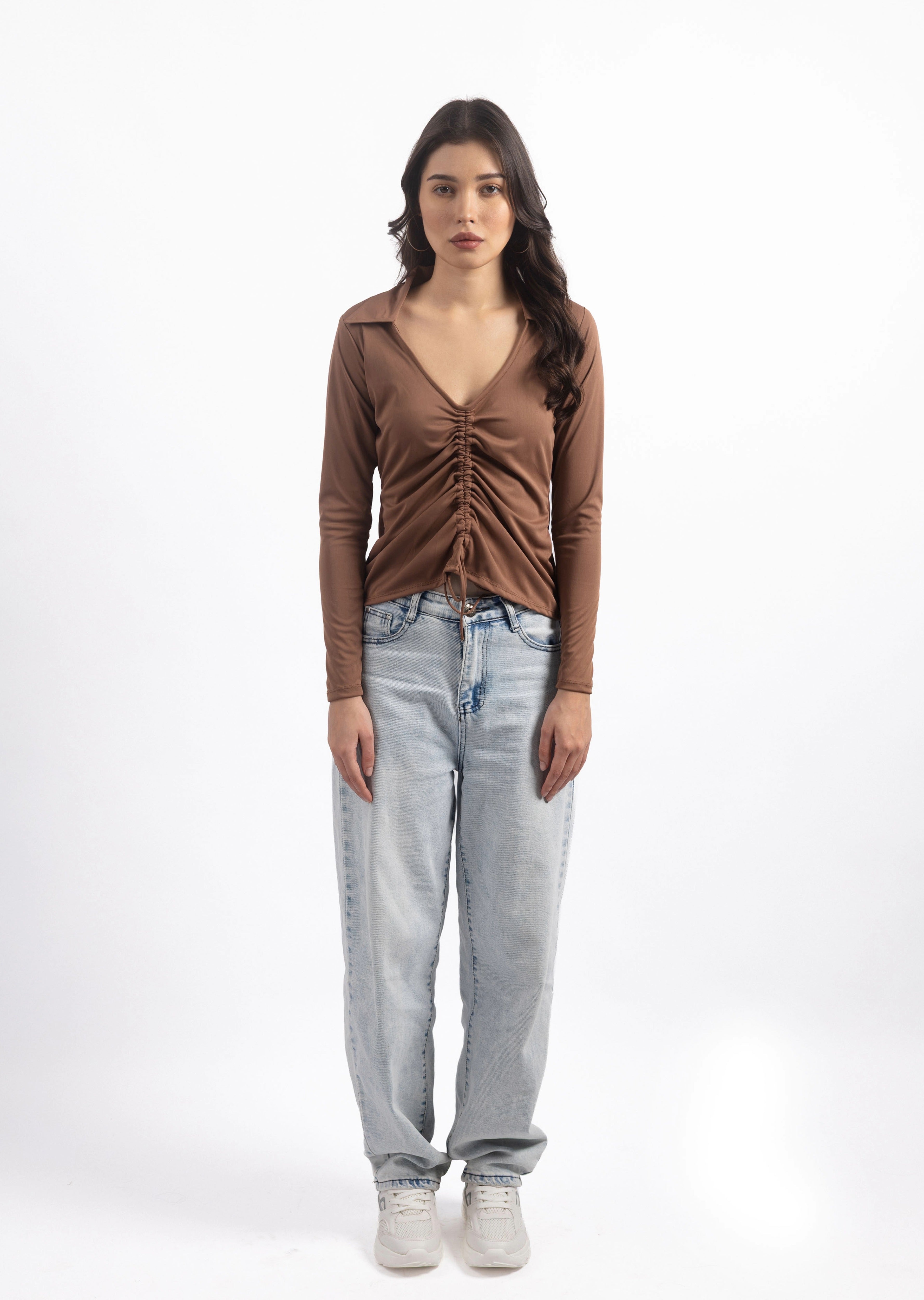 DUSKY ROSE RUCHED TOP