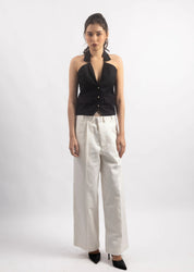 BLACK HALTER WAISTCOAT