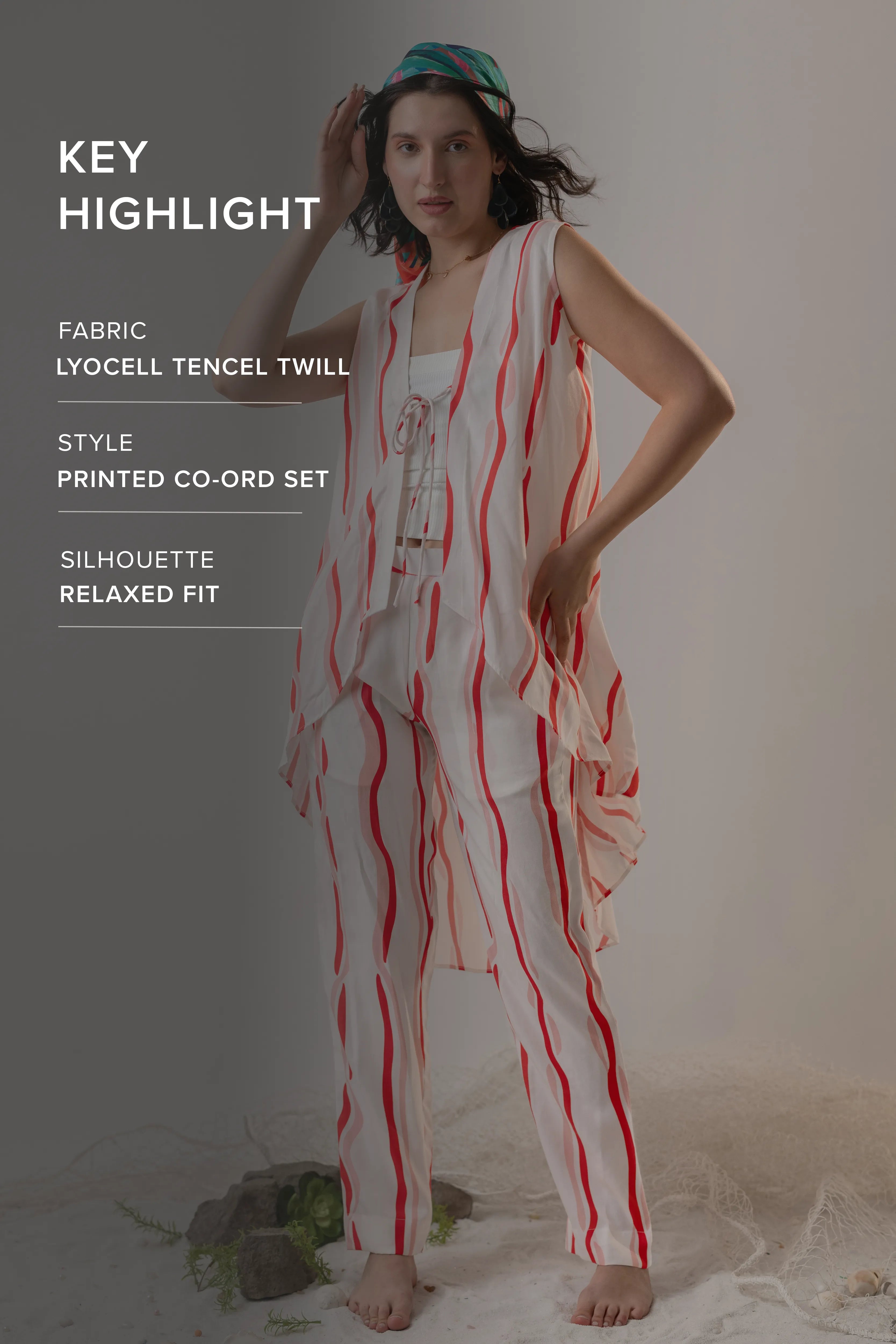 WAVE PRINT TENCEL™ TWILL SHRUG