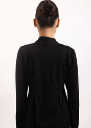 BLACK KNIT V-NECK TOP