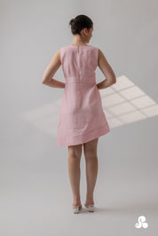 BLUSH PINK TENCEL TWILL WRAP MINI DRESS