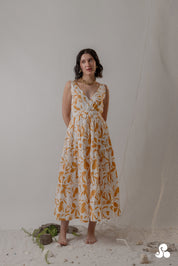TIERED COTTON PRINT DRESS