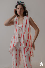 WAVE PRINT TENCEL™ TWILL SHRUG