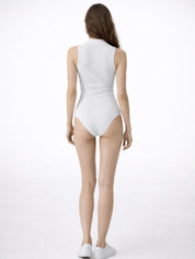 SLEEK RIBBED ZIP BODYSUIT