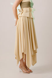 ASYMMETRIC KNIT MIDI SKIRT