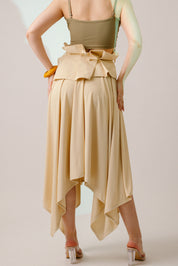 ASYMMETRIC KNIT MIDI SKIRT